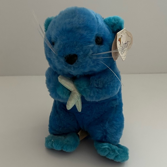 Vintage Small Blue Otter Stuff Animal Plushy - Picture 1 of 4